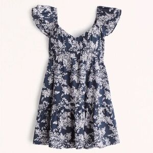 Abercrombie Ruched Flutter Sleeve Mini Dress